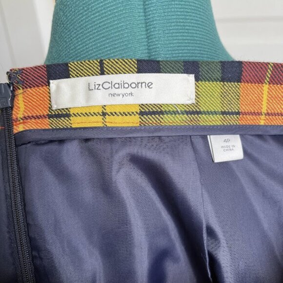 90s fall colors plaid skirt - Picture 2 of 5